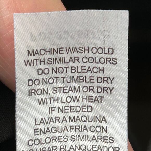 AGACI Dress Womens M Black Long Sleeve Cutout Knee Length Rhinestone Back Belt - Picture 10 of 10